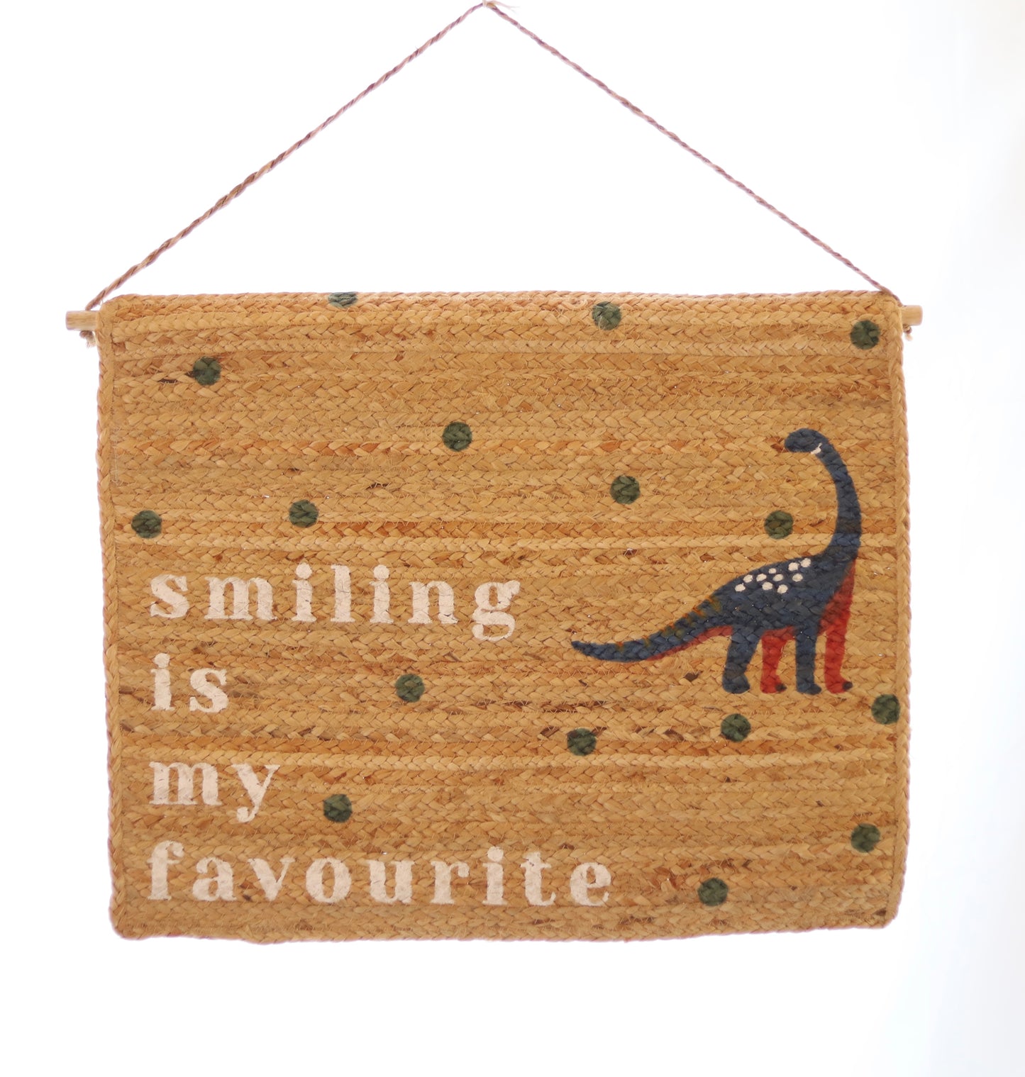 dinosaur jute wall hanging