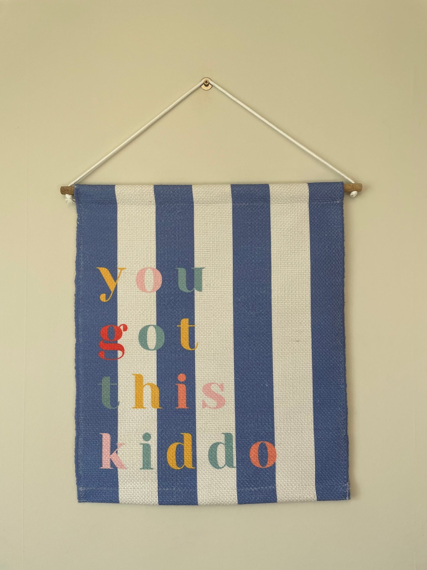 you got this stripe recycled wall hanging