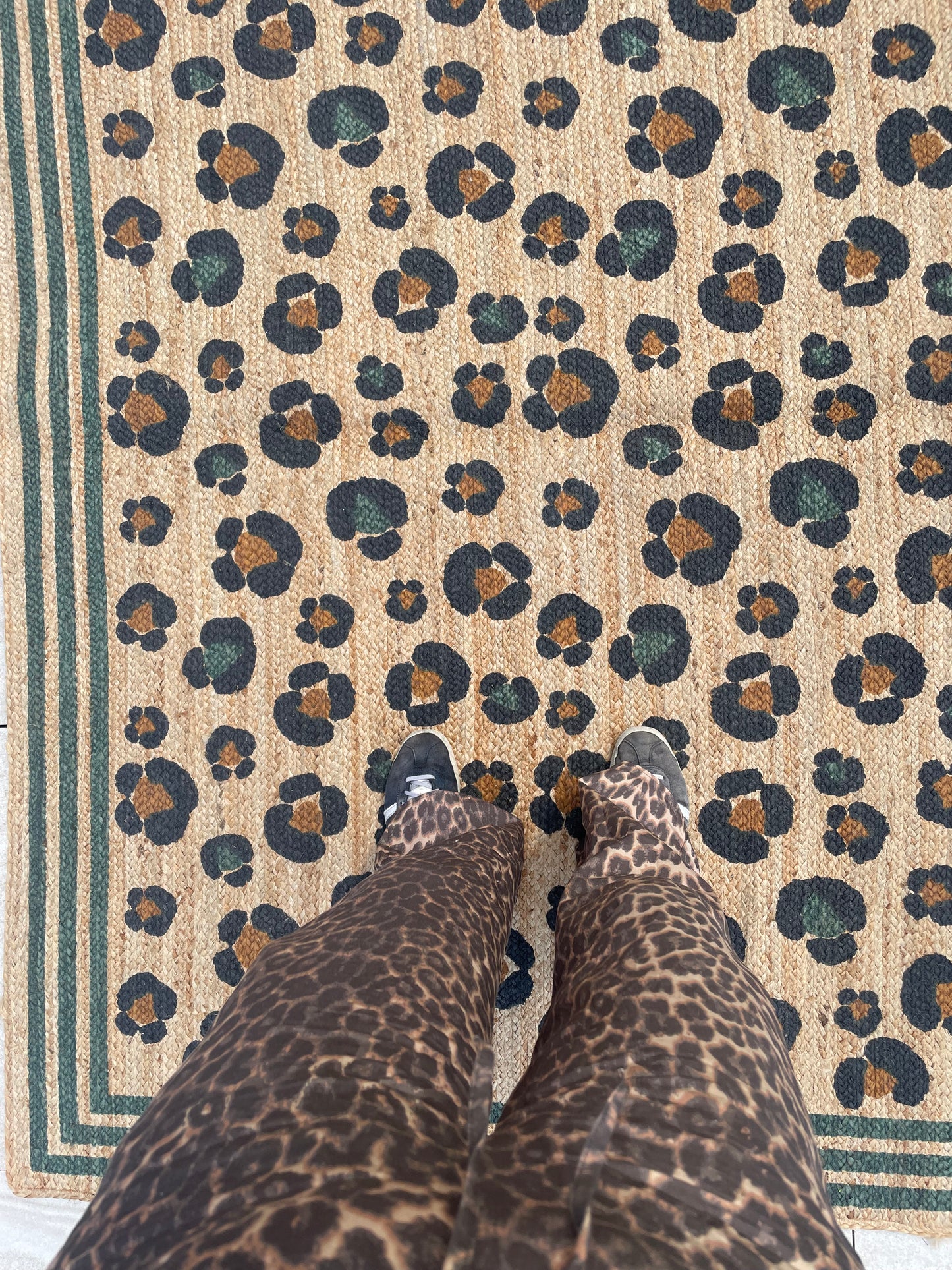 jute leopard stripe rug