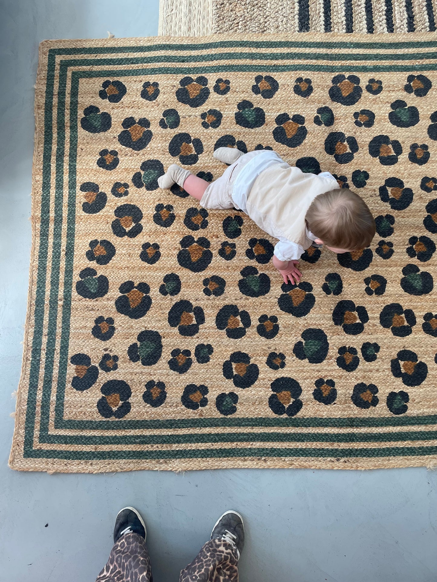 jute leopard stripe rug