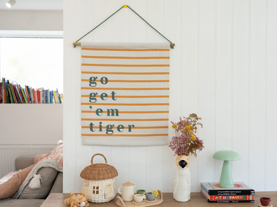 tiger stripe recycled wall hanging