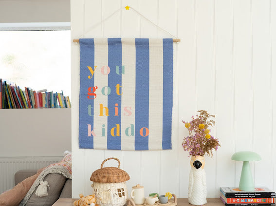 you got this stripe recycled wall hanging